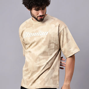 Etewian Camo Beige Oversized T-shirt