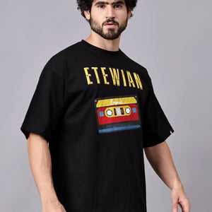 Etewian Cassette Graphic Print Oversized T-shirt - Etewian 