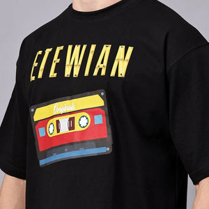 Etewian Cassette Graphic Print Oversized T-shirt - Etewian 