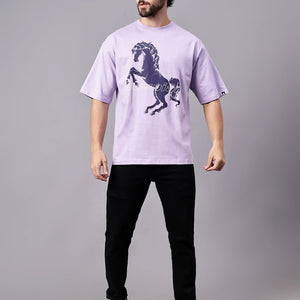 Etewian Lilac Horse Oversized T-shirt - Etewian 