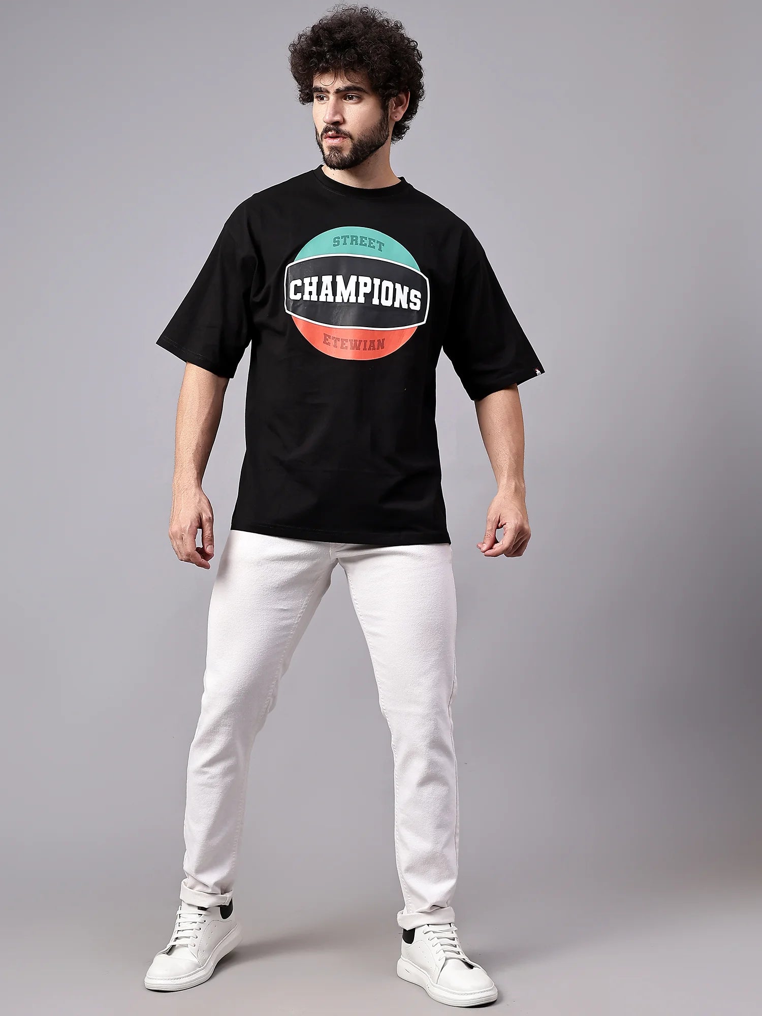 Etewian Champions Graphic Print Oversized T-shirt - Etewian 