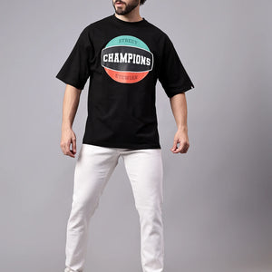Etewian Champions Graphic Print Oversized T-shirt - Etewian 