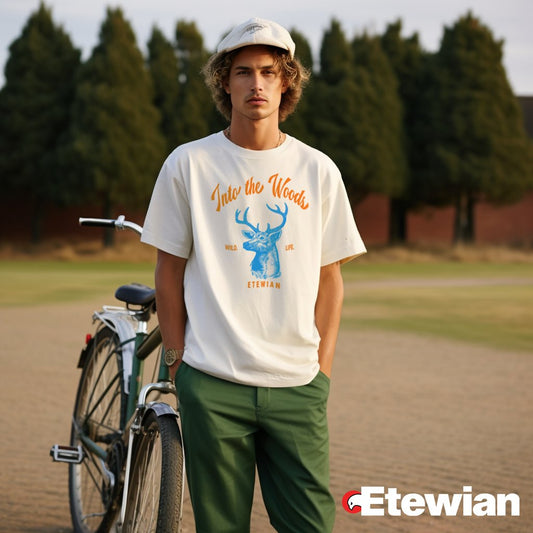 Etewian Into the Woods White Oversized Tshirt - Etewian 